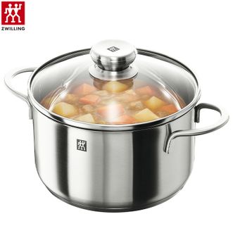 双立人  汤锅 24cm家用不锈钢炖煮锅双耳煲汤焖锅煮粥深烧锅