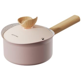 懒米  正品 抱抱奶锅家用宝宝辅食锅18cm多功能奶锅粉色