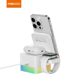 RECCI  RCW-46无线充电器魔方四合一可同时充手机手表耳适用苹果安卓