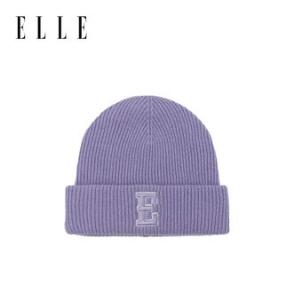 Elle  羊毛针织帽 冬季加厚 百搭款 街拍焦点 防风护耳 帽子 双层刺绣羊绒羊毛