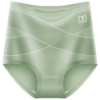 美·雅·挺  4条装高腰收腹内裤女士纯棉裆棉质无痕收小肚子提臀大码三角裤 【桑蚕丝】肤色+豆粉+银灰+果绿