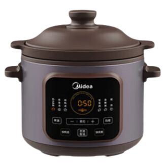 美的/Midea  电炖锅大容量电炖盅电陶锅煲汤锅炖汤锅电砂锅煮粥锅 紫砂紫陶内胆煲养生锅家用炖汤盅电炖锅焖炖DGE5052 5L