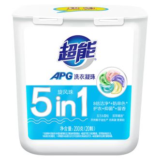 超能  APG洗衣凝珠 全效5腔旋风珠 200g(20颗) 衣物香氛spa 玉兰&雪松香
