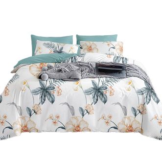 無印良品  全棉抗菌四件套 甄选阳光好棉细腻亲肤柔软-素锦花韵