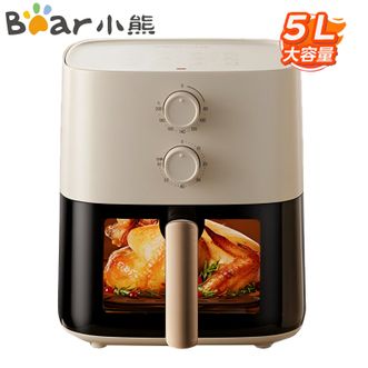 小熊/Bear  空气炸锅  免翻面 全自动 5L实用大容量 可视 蒸汽嫩炸 炸烤箱一体机  QZG-J15M1