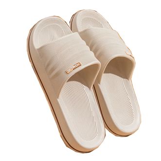 洁丽雅/Grace  室拖鞋居家凉拖夏季四季浴室鞋室内外穿简约一字拖 卡其 44-45(适合43-44码) JLY-TX1364