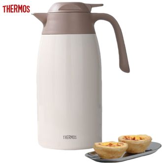 膳魔师（THERMOS）  2000mL大容量保温壶 高真空304不锈钢商务家用热水壶2L暖水瓶 保温保冷水壶 THX2000-白色
