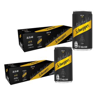 可口可乐  怡泉 Schweppes 无糖零卡 苏打水 汽水饮料 200ml*12罐*2超值装