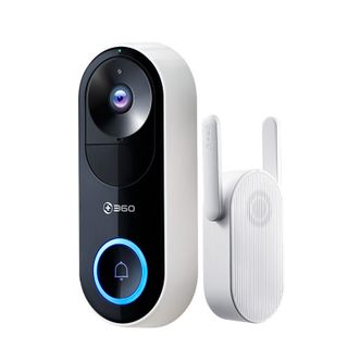 360可视门铃家用5Pro300万智能电子猫眼无线免打孔监控摄像头门镜