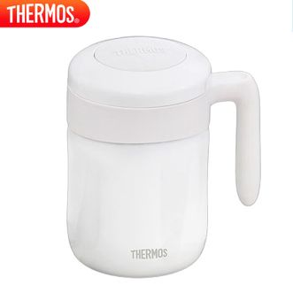 膳魔师（THERMOS）  保温杯办公泡茶杯520ml容量桌面把手杯学生便携不锈钢水杯TCMM-520白色