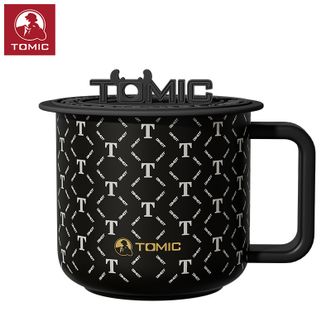 特美刻（TOMIC）  马克杯高颜值带盖咖啡杯女士陶瓷杯情侣杯新婚礼物伴手礼水杯杯子 哑光雾黑 410ml