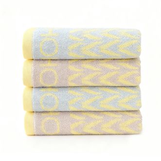 金号  纯棉家用成人男女洗脸毛巾全棉情侣洗澡面巾柔软吸水不易掉毛洗脸巾 蓝蓝棕棕4条装