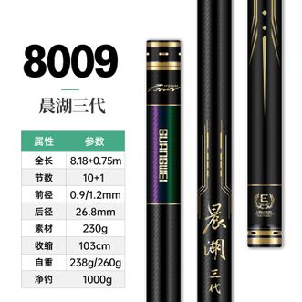 光威晨湖三代大炮竿打窝竿台钓竿碳素超轻硬长节草洞鱼杆晨湖三代-8.0米