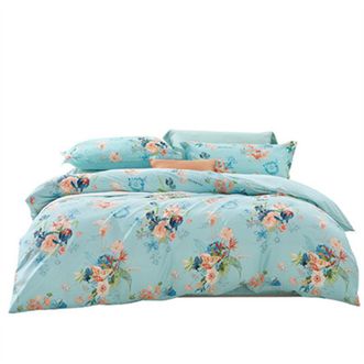 富安娜/Fuanna  纯棉四件套-花意轻尘203*229cm 富安娜/Fuanna  纯棉四件套-花意轻尘203*229cm