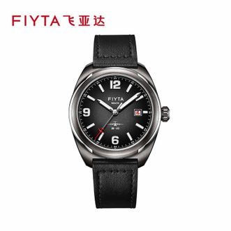 飞亚达/Fiyta  【专柜同款】鸿运当头“运-20”机械男表二级钛防水夜光（黑色皮带GA881025.HBB）