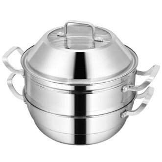 翰乐  家用304不锈钢多功能多层汤锅蒸锅家用双层蒸锅28cm燃气灶通用