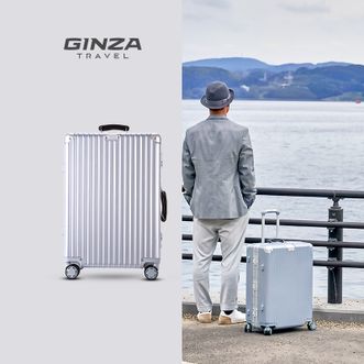 银座/GINZA 银色 24寸铝框密码拉杆箱万向轮24寸大容量男旅行李箱20寸登机箱小型女