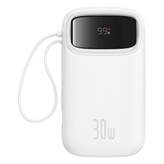 倍思/Baseus  自带双Type-C线30W充电宝10000毫安 兼容PD30W/22.5W/20W 适用苹果16/15华为MATE荣耀小米手机