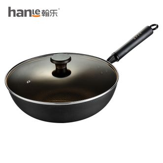 翰乐  无涂层锻打铁锅不生锈釜遇炒锅HL-TBZ01 32cm