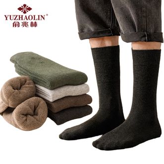 俞兆林（YUZHAOLIN）  加厚加绒毛圈中筒长袜 5双装 ZY-WZM020