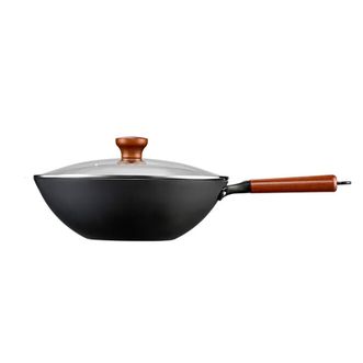 美的/Midea  无涂层炒菜专用小炒锅 不粘锅平底辅食锅 24cm