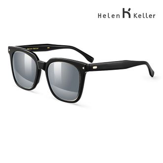 海伦凯勒（Helen Keller）  偏光太阳镜H8751N21流光银镀膜 D型镜框 宽镜腿 UV400隔离紫外线 高清防晕眩
