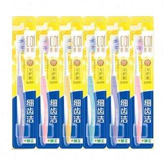 狮王（Lion）  细齿洁弹力护龈软毛牙刷 6支