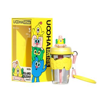 UOOHA Littles  海岛假日 吸管水杯 550ml 大容量吸管杯 可爱水杯 黄色 假日奥奇 UXG04-B