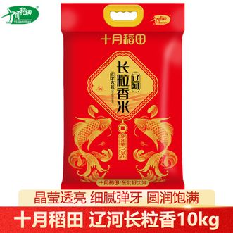 十月稻田  辽河长粒香10kg 精选辽河产地 黑土种植 粳米一级晶莹透亮 家庭装20斤