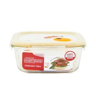 乐扣乐扣（LOCK&amp;LOCK）  玻璃保鲜盒 蒸汽孔微波炉加热 冰箱专用饭盒碗