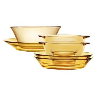 VISIONS  康宁豪华餐具 加厚琥珀色玻璃6只装 防烫玻璃碗玻璃盘