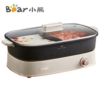 小熊/Bear  电火锅  6.5L鸳鸯锅电炒锅电煮锅多功能锅 家用涮烤火锅锅电热锅分体式火锅锅 DHG-D65A1