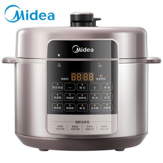 美的/Midea  电压力锅  5L一锅双胆  1000W大火力加热 特色提鲜技术 无水焗高压锅 一键煮饺 24h预约  MY-E5410