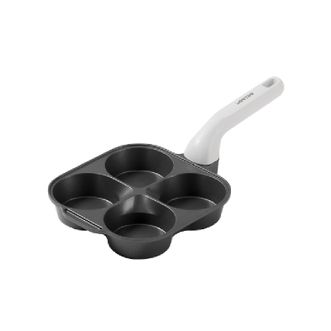 Jeetee  吉特不粘早餐锅四孔煎蛋汉堡锅轻油烟煎饼牛排神器燃气电磁炉通用 【通体钛金】四孔早餐盘