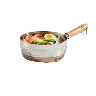 温仑山/VELOSAN  锅锤纹不锈钢不粘小奶锅 煮面汤锅宝宝辅食锅 炉灶通用 雪平锅 18cm