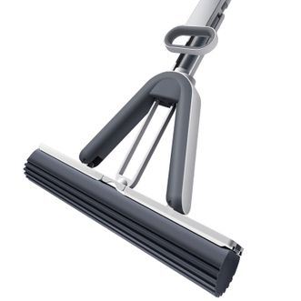 大卫  对折胶棉拖把一拖净免手洗挤水式吸水海绵懒人家用拖布 家用大号 卡扣式换拖头 吸水地拖M13 一杆2头