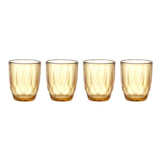 VISIONS  玻璃杯4件组  琥珀色钻石杯  高硼硅耐高温水杯  牛奶果汁杯  250mL*4