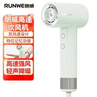 朗威  高速吹风机家用静音负离子大风力不伤发低噪音吹头发恒温大风量速干吹风筒流光绿