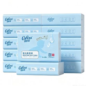 可心柔  乳霜纸保湿抽纸3层云柔纸巾110抽*12包