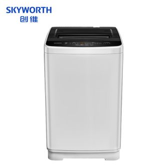 创维（Skyworth）10公斤大容量10种洗涤程序健康桶自洁桶风干全自动波轮洗衣机T10N52淡雅银