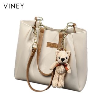 viney  轻奢百搭品牌通勤单肩包牛皮托特包大容量手提包 4649