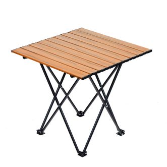 沃特曼  可折叠桌木纹 休闲露营桌78376