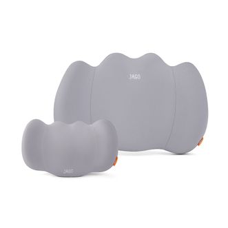佳奥  黑骑士车内头枕护颈枕车用腰靠垫汽车睡枕记忆棉套装 灰色