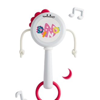 十月结晶  拨浪鼓新生婴儿手摇鼓摇铃儿童玩具宝宝可啃咬 牡丹红
