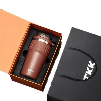 TKK  陶瓷内胆保温杯  洛奇咖啡杯不锈钢保温水杯 气质红630ml TKK2023 礼盒装