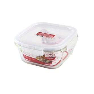 乐扣乐扣（LOCK&LOCK）  耐热玻璃保鲜盒500ml 微波炉烤箱加热 冰箱收纳带饭便当饭盒 正方形  LLG214
