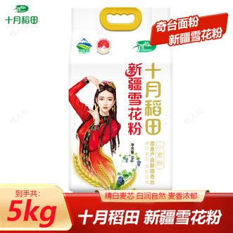 十月稻田  新疆雪花粉5kg 优质小麦 粉质细腻 白润自然 麦香浓郁 包子窝窝头面食制作小麦面粉