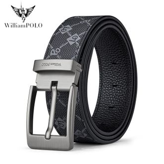 英皇保罗WilliamPOLO  腰带男士针扣皮带潮流商务休闲高档青年男式裤带23295-96P（105-130下单备注尺寸）