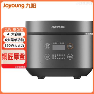 九阳/Joyoung  铜匠厚釜电饭煲4L家用容量24h预约定时6大菜单功能养生炖煮都在行 不粘内胆电饭煲