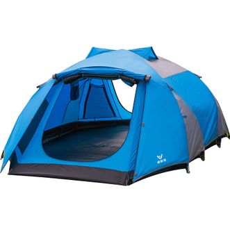 威野营  新野五人双层帐篷 蓝绿双色可选